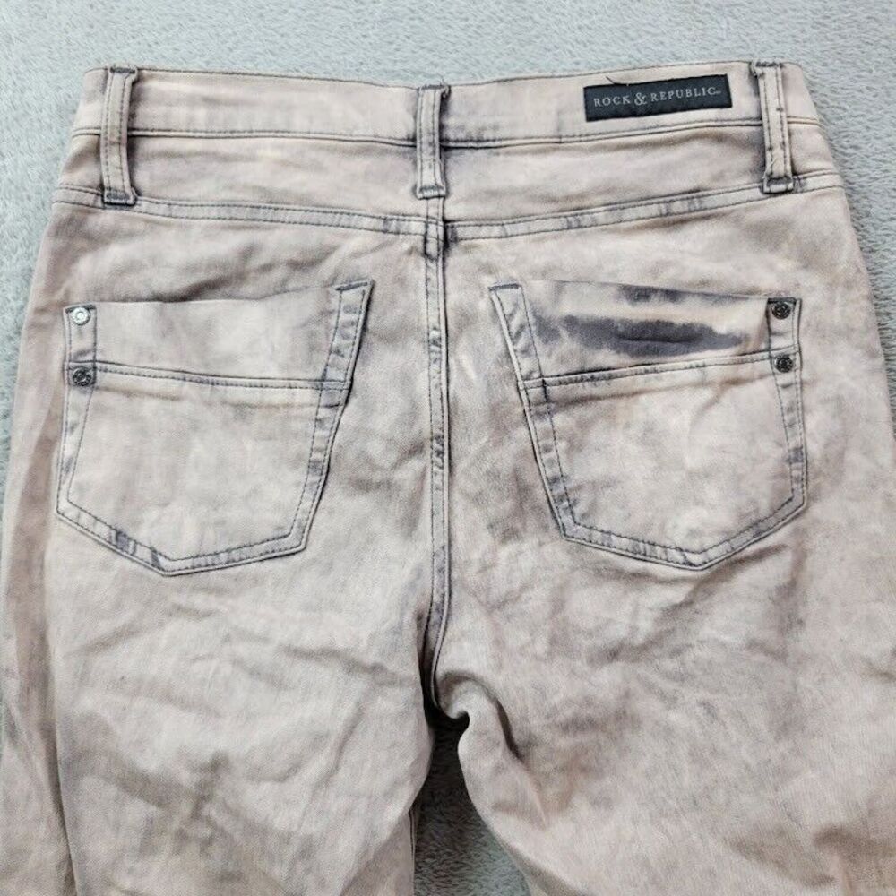 Rock & Republic Jeans Womens 30X31 Tan Kashmiere Stretch Skinny Metal Rocker